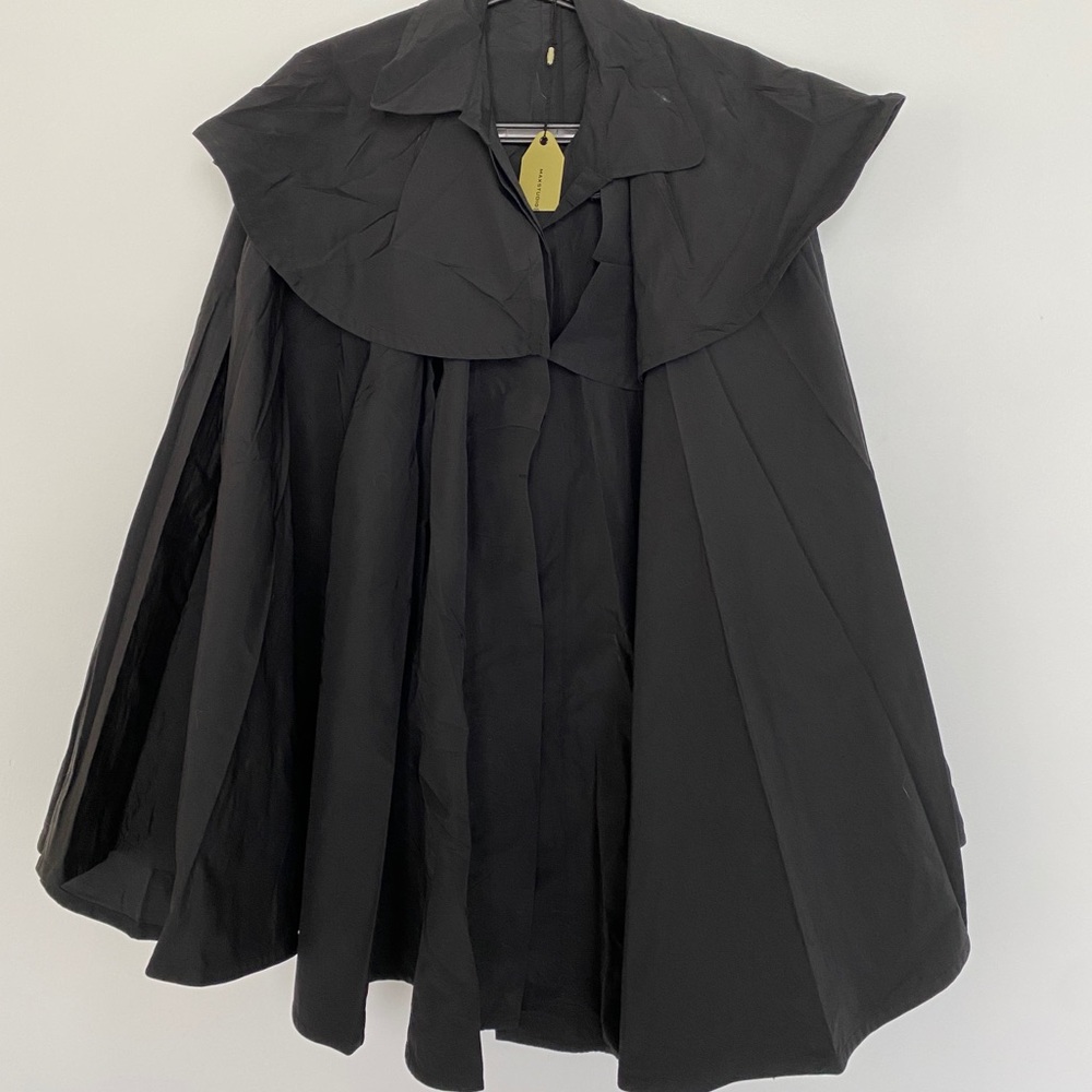 Max Studio Black Poncho/Rain cape